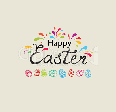 Happy Easter greeting card Holiday bakground Easter eggs