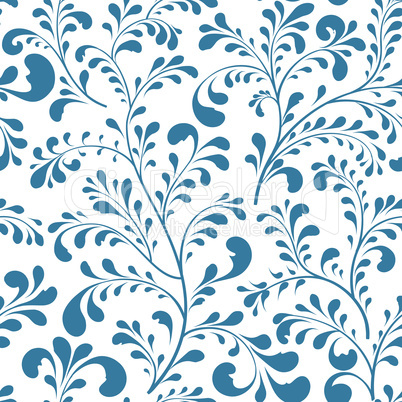 Floral leaf branch seamless pattern.  ornamental flowers