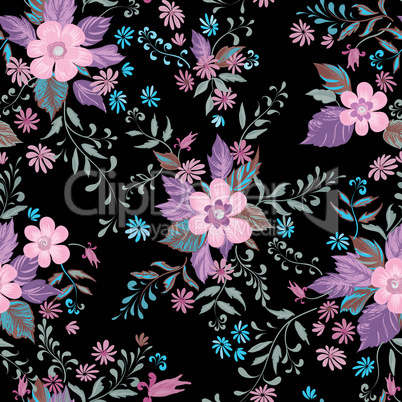 Floral seamless pattern. Ornamental flowers background