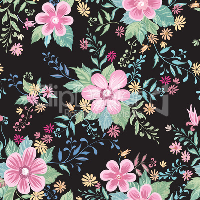 Floral seamless pattern. Abstract flowers. Flourish ditsy print