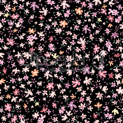 Floral seamless pattern. Flower background. Ornamental fabric retro painting