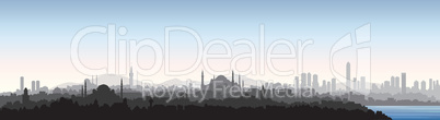 Istanbul city skyline. Travel Turkey background. Turkish urban cityscape