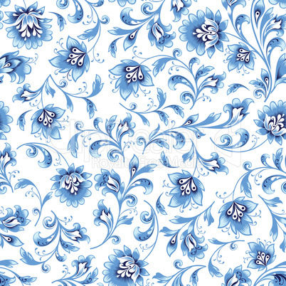 Floral seamless pattern. Flower background. Ornamental russian ethic style