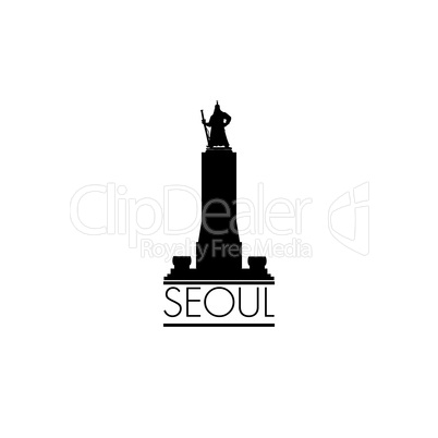 Seoul city symbol, South Republic of Korea. Korean famous monument. Tourist icon