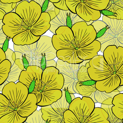 seamless pattern of yellow flowers