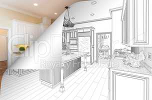 Kitchen Drawing Page Corner Flipping with Photo Behind