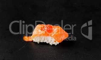 Salmon Nigiri with salmon roe.