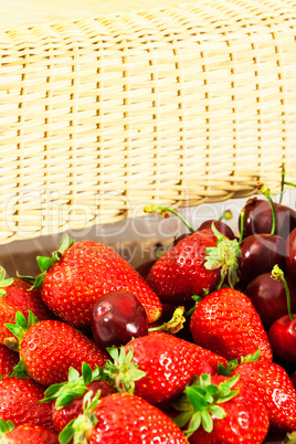 Strawberries and cherries.