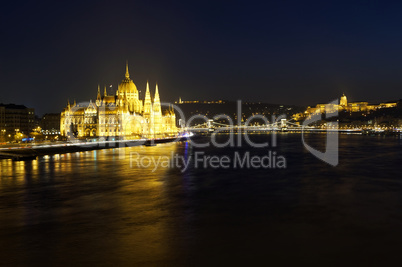 Cityscape of Budapest at night