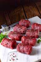 fresh raw beef roulades