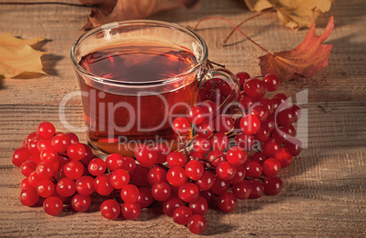 Black tea with a viburnum