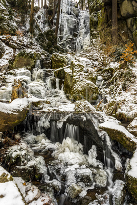 Frozen waterfall in the Erzgebirge