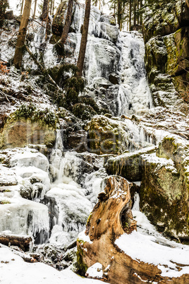 Frozen waterfall in the Erzgebirge