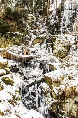 Frozen waterfall in the Erzgebirge