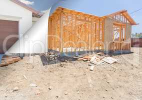 House Construction Framing with Page Corner Flipping to Complete