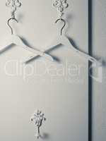 White wardrobe with hangers