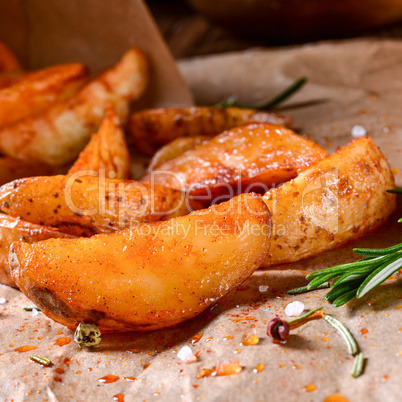 rosemary Potato wedges from the oven