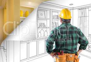 Contractor Facing Built-in Shelves and Cabinets Drawing with Pag