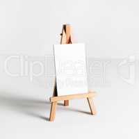 Business cards on easel
