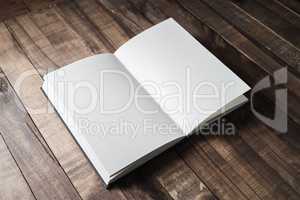Book on wooden table