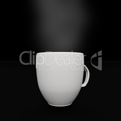 Cup with steam, 3d illustration