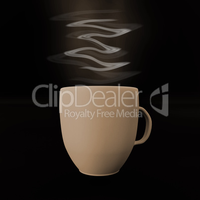 Cup with steam, 3d illustration