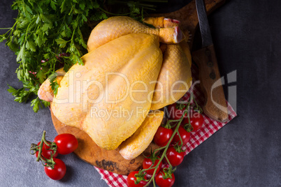 raw and fresh soup chicken