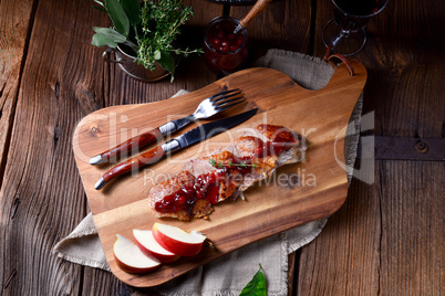 fried duck breast with cranberries