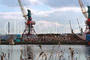 sea port, port cranes, gantry crane, transportation of timber by sea