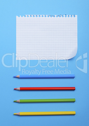 white blank sheet in a box from a notebook with holes and multi-