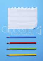 white blank sheet in a box from a notebook with holes and multi-