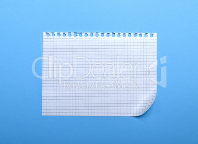 blank white sheet in a box with a curved corner