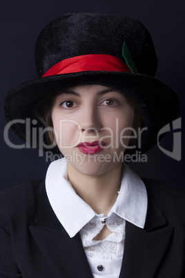 Girl in a black hat