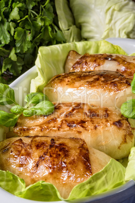 Cabbage rolls with minced meat filling