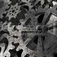 Gears and cogs macro illustration 3d