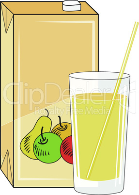 Box and glass with juice