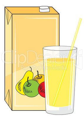 Box and glass with juice