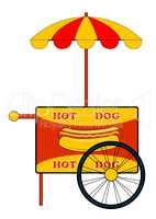Trolley with hotdogs