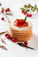 Cookies with strawberry jam