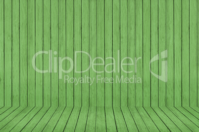 Wood texture background. green wood wall and floor