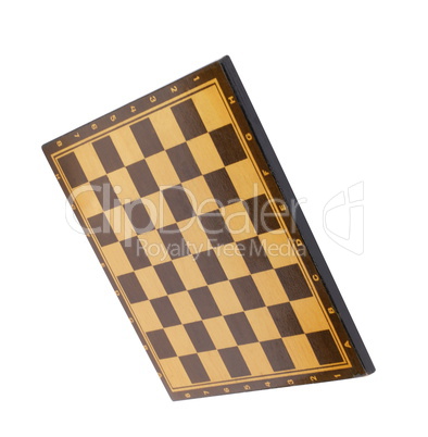 wooden empty chessboard isolated