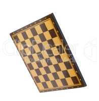 wooden empty chessboard isolated