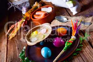 easter decoration with polish easter soup