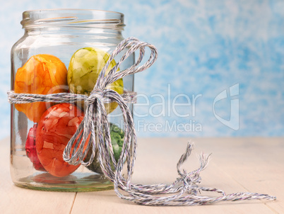 Organic colored Easter eggs