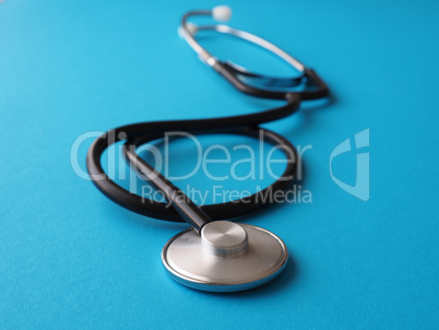 Stethoscope on a blue background