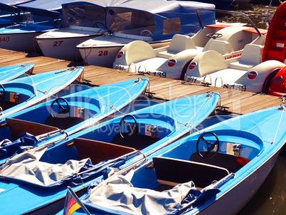 Colorful electric boats