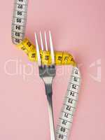 Measuring tape with a steel fork