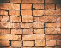 a stack of red bricks
