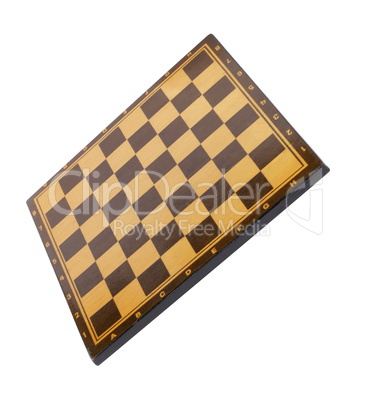 wooden empty chessboard isolated