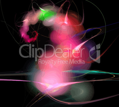 image of one Digital Fractal on Black Color